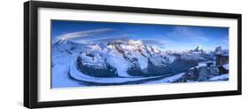 Matterhorn, Monte Rosa Range and Gornergletscher, Zermatt, Valais, Switzerland-Jon Arnold-Framed Photographic Print