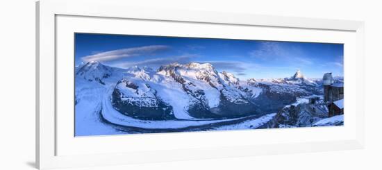 Matterhorn, Monte Rosa Range and Gornergletscher, Zermatt, Valais, Switzerland-Jon Arnold-Framed Photographic Print