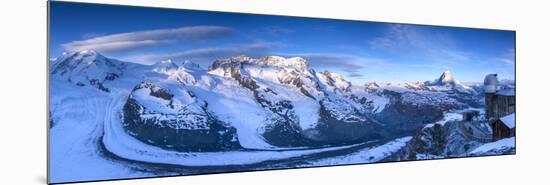 Matterhorn, Monte Rosa Range and Gornergletscher, Zermatt, Valais, Switzerland-Jon Arnold-Mounted Photographic Print