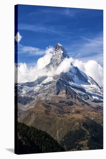 Matterhorn Surrounded by Clouds, Zermatt, Canton of Valais, Pennine Alps, Swiss Alps, Switzerland-Roberto Moiola-Stretched Canvas