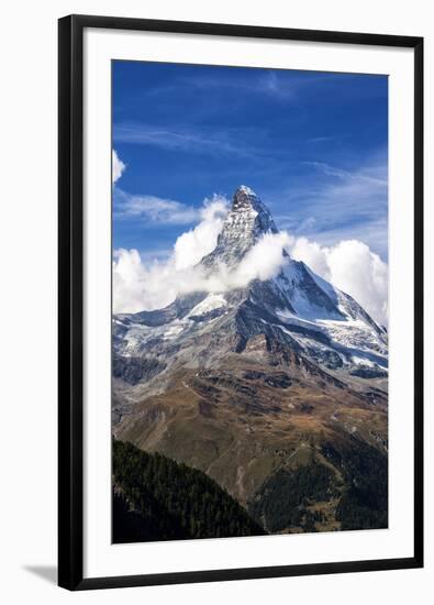 Matterhorn Surrounded by Clouds, Zermatt, Canton of Valais, Pennine Alps, Swiss Alps, Switzerland-Roberto Moiola-Framed Photographic Print