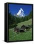 Matterhorn Towering Above Green Pastures, Zermatt, Valais, Switzerland-Tomlinson Ruth-Framed Stretched Canvas