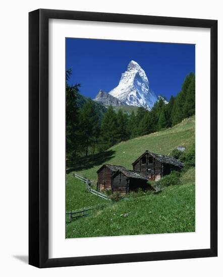 Matterhorn Towering Above Green Pastures, Zermatt, Valais, Switzerland-Tomlinson Ruth-Framed Photographic Print