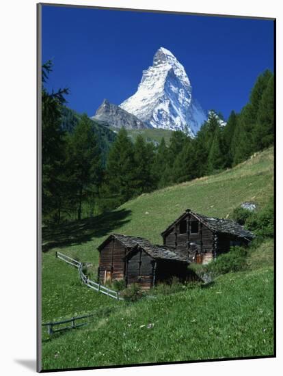 Matterhorn Towering Above Green Pastures, Zermatt, Valais, Switzerland-Tomlinson Ruth-Mounted Photographic Print