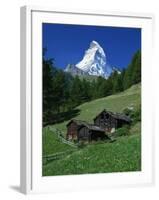 Matterhorn Towering Above Green Pastures, Zermatt, Valais, Switzerland-Tomlinson Ruth-Framed Photographic Print