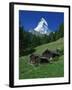 Matterhorn Towering Above Green Pastures, Zermatt, Valais, Switzerland-Tomlinson Ruth-Framed Photographic Print