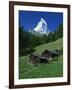 Matterhorn Towering Above Green Pastures, Zermatt, Valais, Switzerland-Tomlinson Ruth-Framed Photographic Print