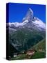 Matterhorn Towering Above Hamlet of Findeln, Valais, Switzerland-Gareth McCormack-Stretched Canvas