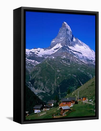 Matterhorn Towering Above Hamlet of Findeln, Valais, Switzerland-Gareth McCormack-Framed Stretched Canvas