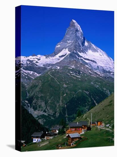 Matterhorn Towering Above Hamlet of Findeln, Valais, Switzerland-Gareth McCormack-Stretched Canvas