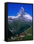 Matterhorn Towering Above Hamlet of Findeln, Valais, Switzerland-Gareth McCormack-Framed Stretched Canvas