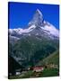 Matterhorn Towering Above Hamlet of Findeln, Valais, Switzerland-Gareth McCormack-Stretched Canvas