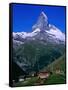 Matterhorn Towering Above Hamlet of Findeln, Valais, Switzerland-Gareth McCormack-Framed Stretched Canvas