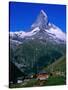 Matterhorn Towering Above Hamlet of Findeln, Valais, Switzerland-Gareth McCormack-Stretched Canvas