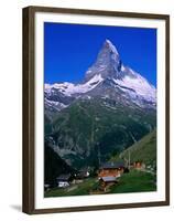 Matterhorn Towering Above Hamlet of Findeln, Valais, Switzerland-Gareth McCormack-Framed Premium Photographic Print