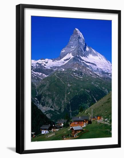 Matterhorn Towering Above Hamlet of Findeln, Valais, Switzerland-Gareth McCormack-Framed Premium Photographic Print
