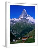 Matterhorn Towering Above Hamlet of Findeln, Valais, Switzerland-Gareth McCormack-Framed Premium Photographic Print