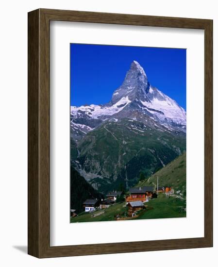 Matterhorn Towering Above Hamlet of Findeln, Valais, Switzerland-Gareth McCormack-Framed Photographic Print