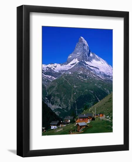 Matterhorn Towering Above Hamlet of Findeln, Valais, Switzerland-Gareth McCormack-Framed Photographic Print