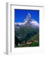 Matterhorn Towering Above Hamlet of Findeln, Valais, Switzerland-Gareth McCormack-Framed Photographic Print