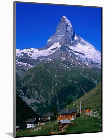 Matterhorn Towering Above Hamlet of Findeln, Valais, Switzerland-Gareth McCormack-Mounted Photographic Print