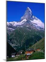 Matterhorn Towering Above Hamlet of Findeln, Valais, Switzerland-Gareth McCormack-Mounted Photographic Print