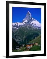 Matterhorn Towering Above Hamlet of Findeln, Valais, Switzerland-Gareth McCormack-Framed Photographic Print