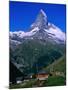 Matterhorn Towering Above Hamlet of Findeln, Valais, Switzerland-Gareth McCormack-Mounted Photographic Print