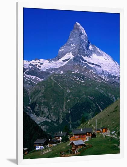 Matterhorn Towering Above Hamlet of Findeln, Valais, Switzerland-Gareth McCormack-Framed Photographic Print