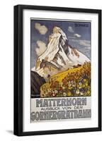 Matterhorn Travel Poster by Francois Gos-Francois Gos-Framed Premium Giclee Print