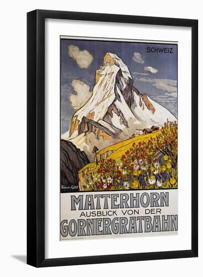 Matterhorn Travel Poster by Francois Gos-Francois Gos-Framed Premium Giclee Print