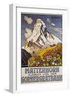 Matterhorn Travel Poster by Francois Gos-Francois Gos-Framed Premium Giclee Print