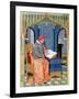 Matthaeus Platearius Writing "The Book of Simple Medicines", circa 1470-Robinet Testard-Framed Giclee Print