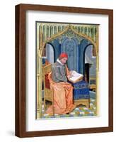 Matthaeus Platearius Writing "The Book of Simple Medicines", circa 1470-Robinet Testard-Framed Giclee Print