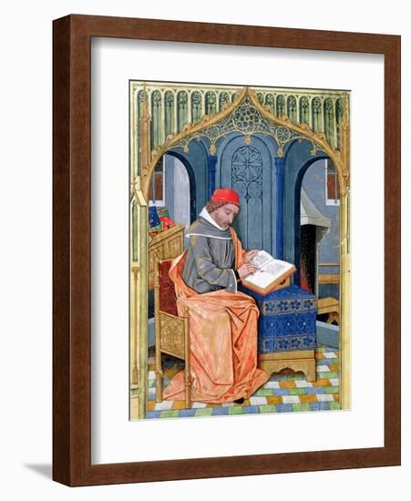 Matthaeus Platearius Writing "The Book of Simple Medicines", circa 1470-Robinet Testard-Framed Giclee Print