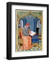 Matthaeus Platearius Writing "The Book of Simple Medicines", circa 1470-Robinet Testard-Framed Giclee Print