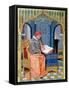 Matthaeus Platearius Writing "The Book of Simple Medicines", circa 1470-Robinet Testard-Framed Stretched Canvas