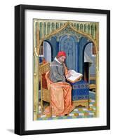 Matthaeus Platearius Writing "The Book of Simple Medicines", circa 1470-Robinet Testard-Framed Giclee Print