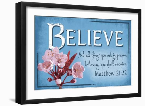 Matthew 21:22 - Inspirational-Lantern Press-Framed Art Print