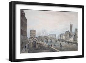 Matthew Bridge and the Customs House, with the Tower of St. Marys Cathedral, 1819-Samuel Frederick Brocas-Framed Giclee Print