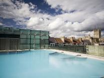Roof Top Pool in New Royal Bath, Thermae Bath Spa, Bath, Avon, England, United Kingdom-Matthew Davison-Framed Stretched Canvas