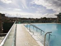 Roof Top Pool in New Royal Bath, Thermae Bath Spa, Bath, Avon, England, United Kingdom-Matthew Davison-Framed Stretched Canvas
