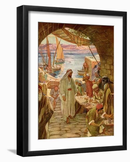 Matthew (Levi) is called upon to become a disciple - Bible-William Brassey Hole-Framed Giclee Print