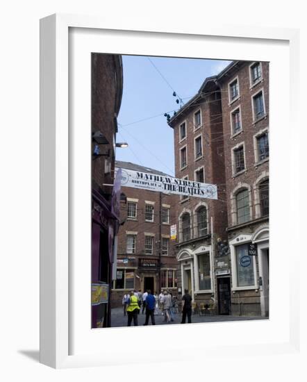 Matthew Street, Site of the Original Cavern Club Where the Beatles First Played-Ethel Davies-Framed Photographic Print