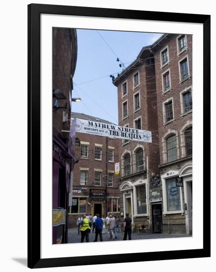 Matthew Street, Site of the Original Cavern Club Where the Beatles First Played-Ethel Davies-Framed Photographic Print