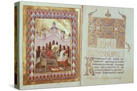 Matthew the Evangelist, Miniature by Uric Gavril, Moldova Manuscript, Romania 15th Century-null-Stretched Canvas