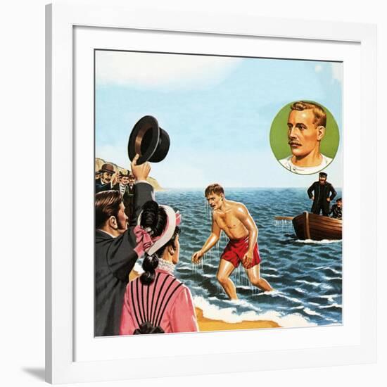 Matthew Webb, the First Man to Swim the English Channel in August 1875-John Keay-Framed Giclee Print