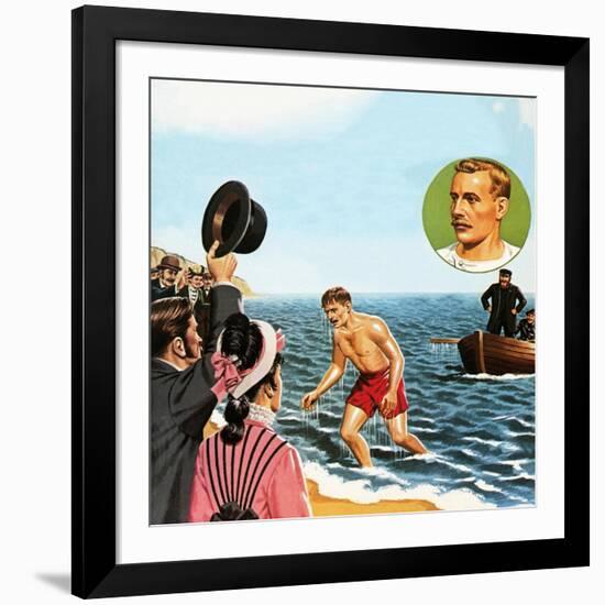 Matthew Webb, the First Man to Swim the English Channel in August 1875-John Keay-Framed Giclee Print