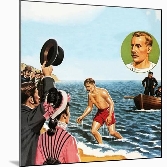 Matthew Webb, the First Man to Swim the English Channel in August 1875-John Keay-Mounted Giclee Print