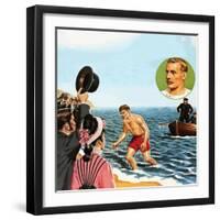 Matthew Webb, the First Man to Swim the English Channel in August 1875-John Keay-Framed Premium Giclee Print